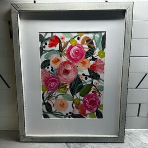 Watercolor flowers framed picture